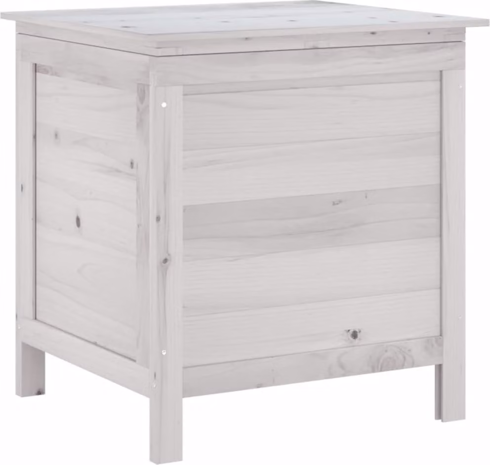 Contenitore Giardino Bianco 50x49x56,5 cm Legno Massello Abete