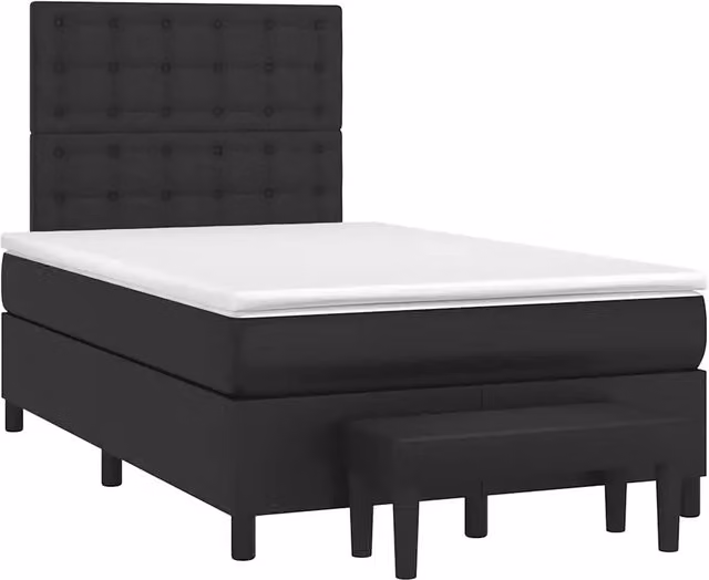 Giroletto a Molle con Materasso Nero 120x190 cm in Similpelle 3270451