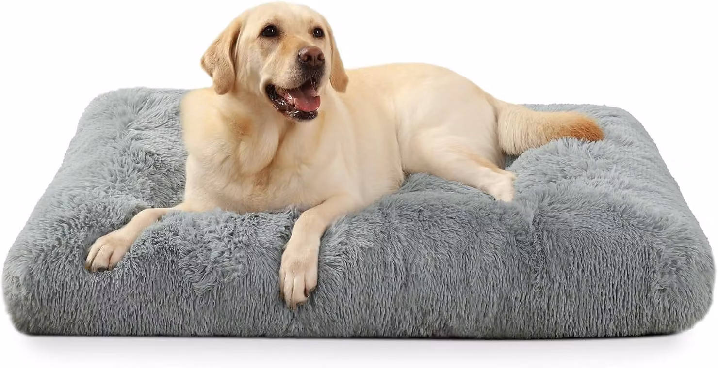 Coperta per cani, cuccia in peluche lavabile, 90 x 60 cm, tappetino per cani con base antiscivolo, adatta a cani di taglia grande e media, colore grigio