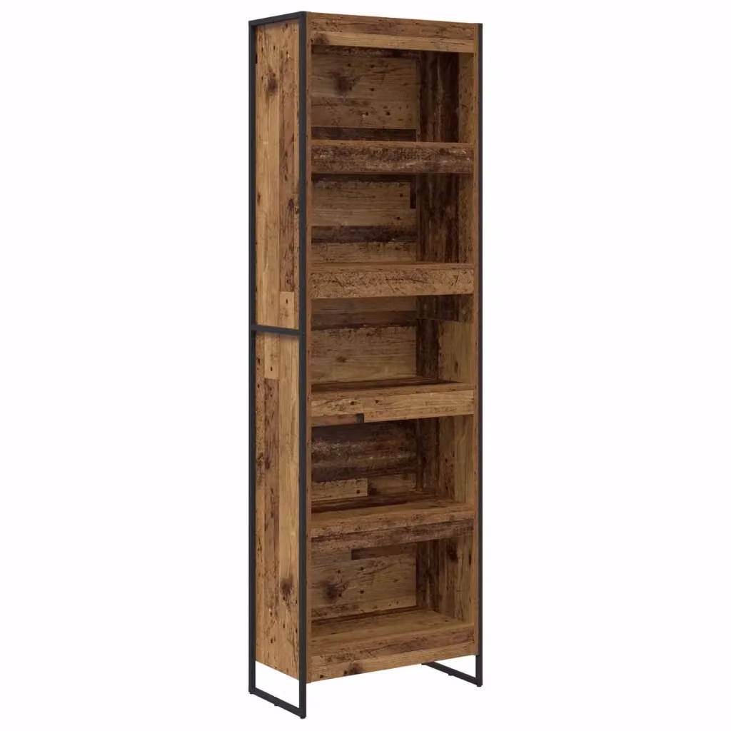 Armadio per Libri Industrial vidaXL in Legno e Metallo, Marrone, L: 60 cm, P: 30 cm, H: 189,5 cm – 2