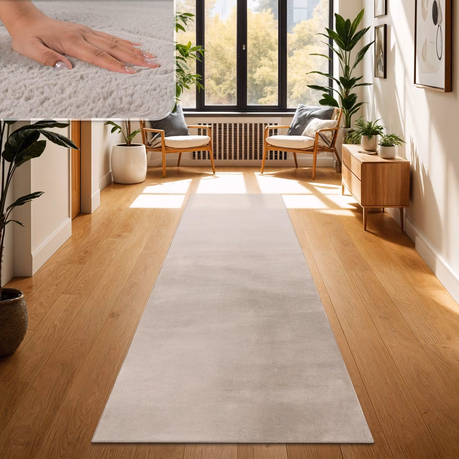 Tappeto soffice Solina beige L: 300 cm, P: 80 cm – 2