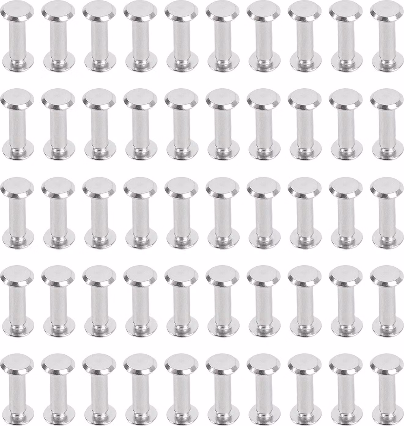 50 set di viti Chicago testa piatta rotonda M4 5x16x9.5mm viti in lega di acciaio inox Rivetti per l'abbigliamento artigianale in pelle