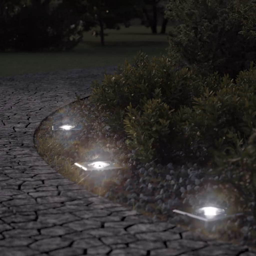 Luce per esterni quadrata vidaXL in alluminio e vetro nera per giardino e vialetti L/P/H: 10,5 x 10,5 x 14,5 cm