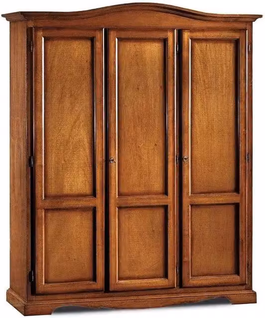 Armadio 3 ante in legno massello stile arte povera Mobili 2G colore noce L: 158 cm, P: 56 cm, H: 197 cm – 4