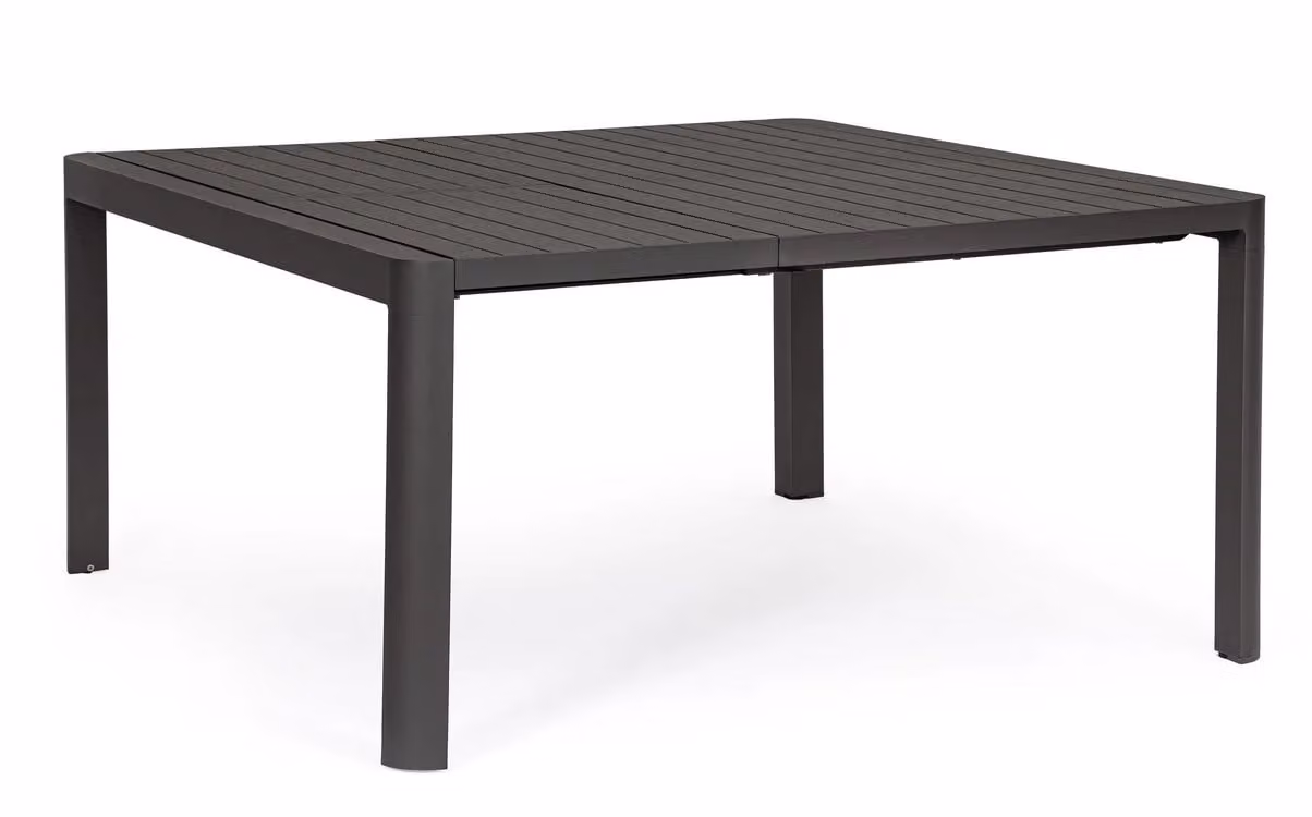 Tavolo allungabile KIPLIN in alluminio antracite 149×97 cm – 149×149 cm