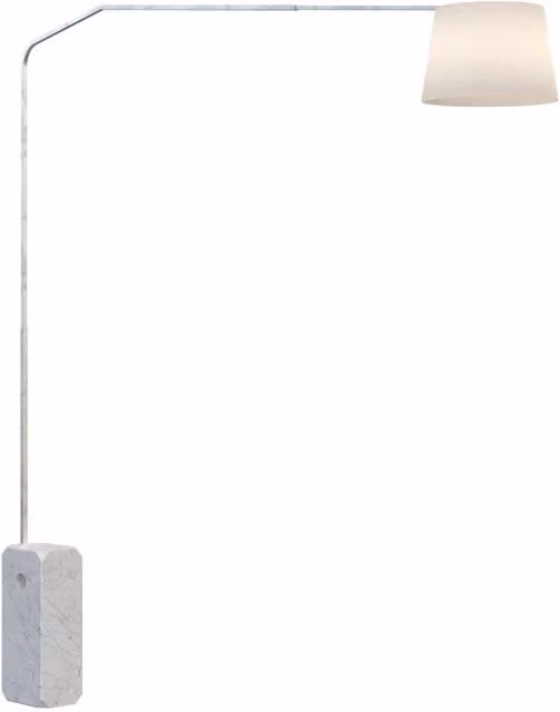 Piantana Contemporanea Slope Marmo E Diffusore Tessuto Bianco 1 Luce E27