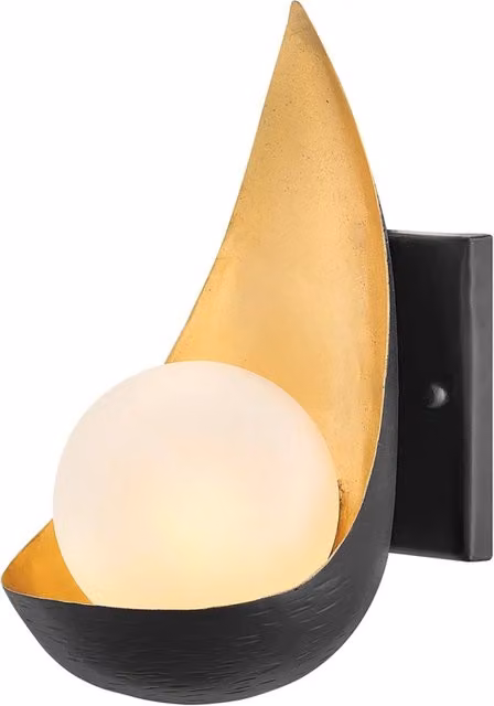Applique Moderna Hinkley Ren in Acciaio Nero Opaco e Oro con 1 Luce G9 e 3 LED da 300 Lumen Luce Bianca Calda