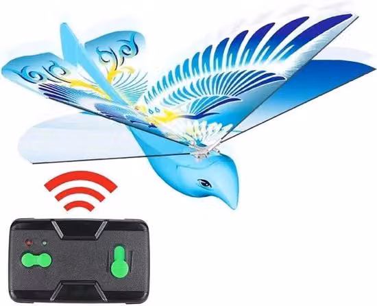 Drone Mini a forma di uccello con illuminazione LED e batteria ricaricabile, colore blu, per bambini principianti