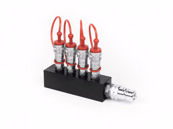Blocco distributore TCM FX CO2 (da 4x3/8 in entrata a 1x3/4 in uscita)