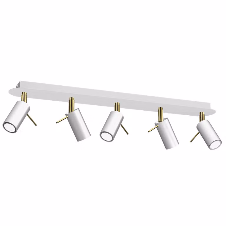 Preston Oro/Bianco 5X Mini Gu10 plafoniera Lampada da soffitto Faretti da soffitto