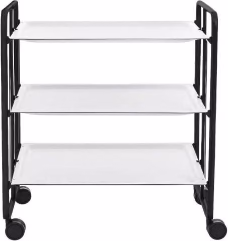 Carrello da cucina pieghevole nero con ruote BAUHAUS 3 ripiani
