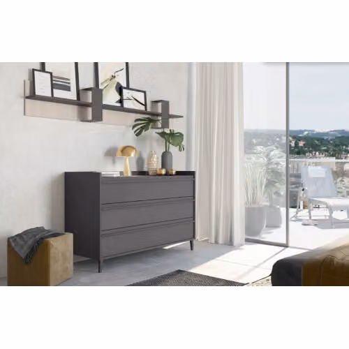 Comò tre cassetti con top vassoio Tray