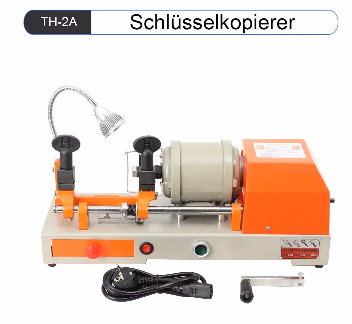 Macchina per la duplicazione di chiavi - Taglierina elettrica orizzontale per chiavi - 220 V - 120 W - Illuminazione a LED - 50 Hz - Modello n. 2