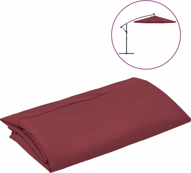 Telo di Ricambio per Ombrellone a Sbalzo Rosso Bordò 300 cm