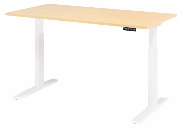 Scrivania elettrica bümö XMKA - Decorazione: acero, dimensioni: 160 x 80 cm, struttura: bianco