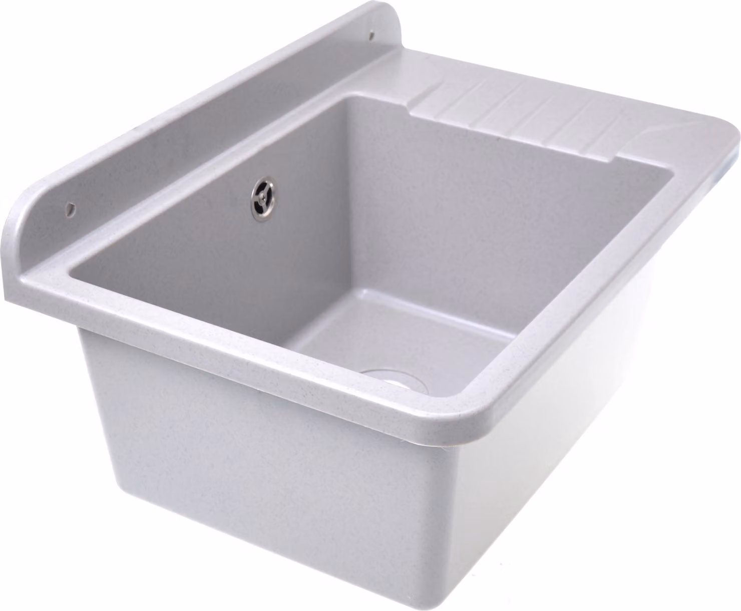 Aqbau Lavello da 505 mm, con miscelatore monocomando estraibile, grigio granito
