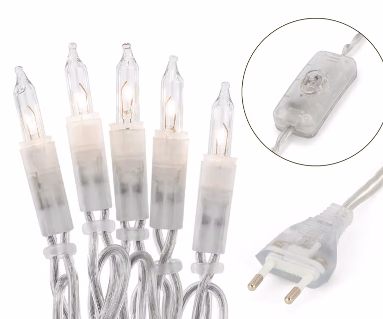Fata luci mini catena interruttore trasparente 20 candele decorazione interna partito retrò