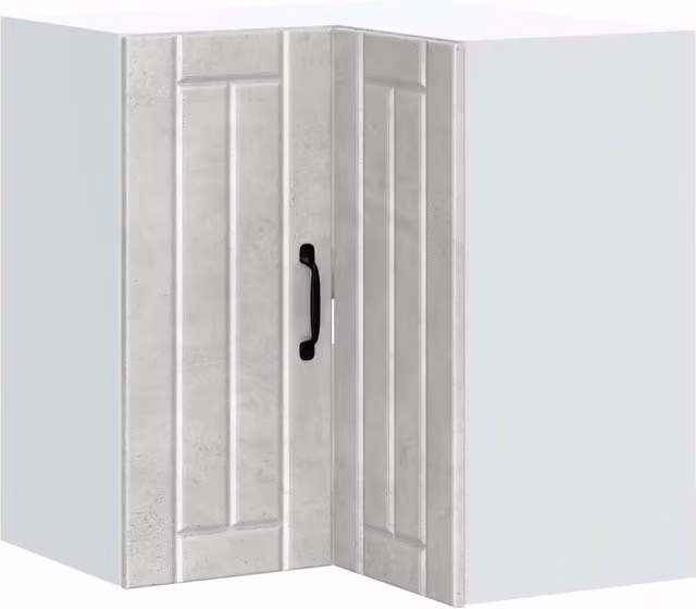 Mobile angolare da parete HELLOSHOP26 per cucina o soggiorno, design moderno in legno composito grigio opaco, L/P/H: 57 x 57 x 60 cm