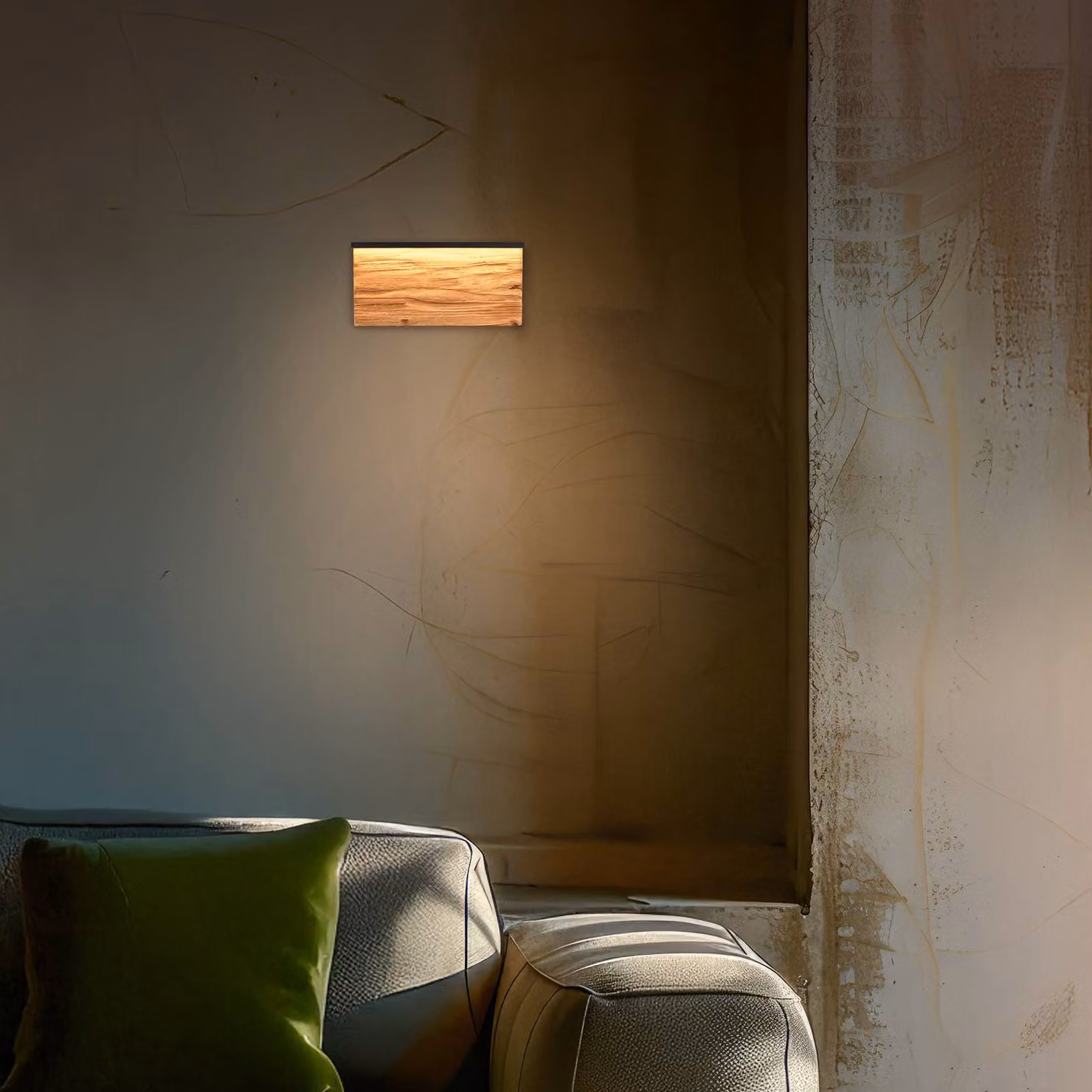 Trio Lighting Applique Kalea, dimmerabile, Legno chiaro, Soggiorno / Sala da pranzo, Legno, Applique