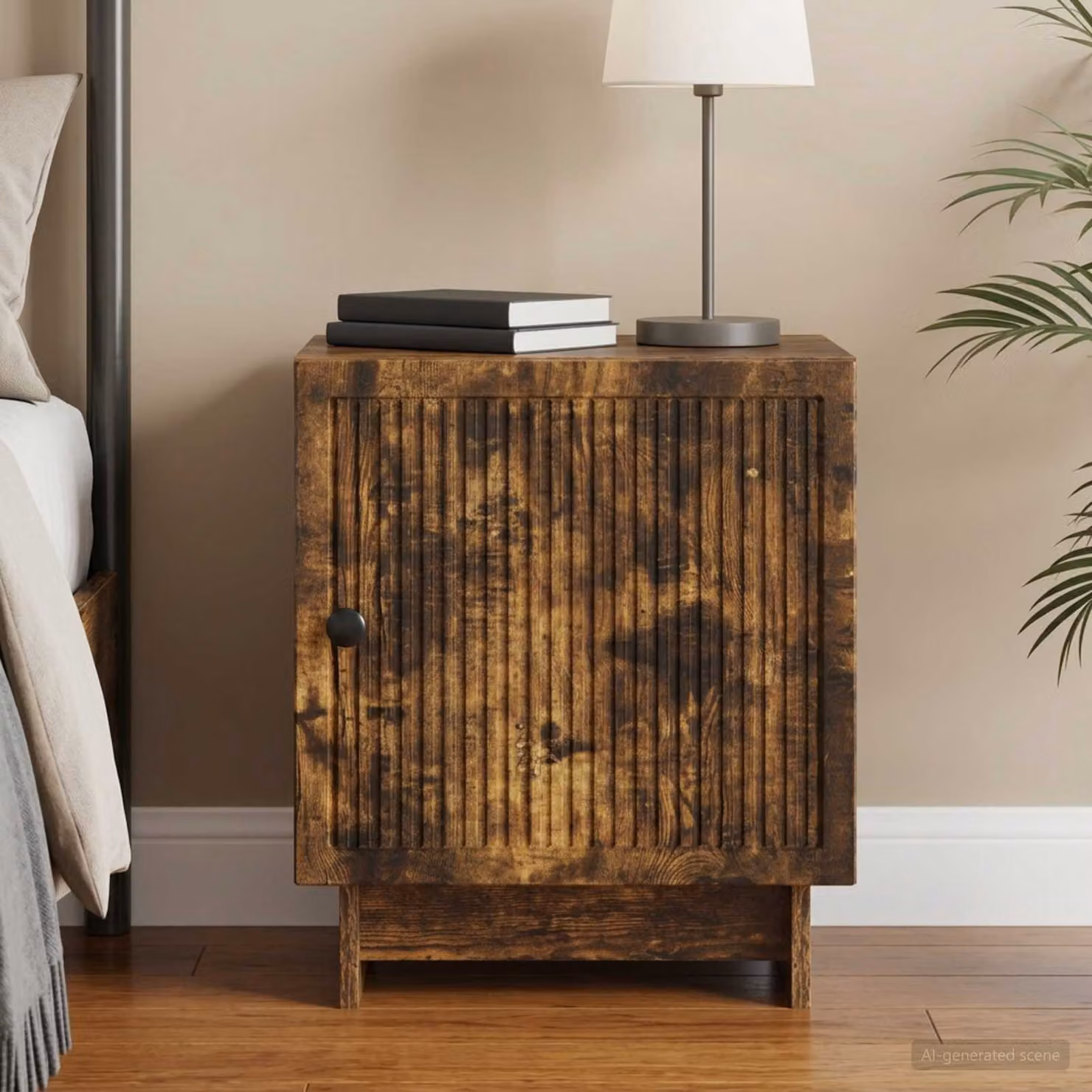 Armadio da Notte vidaXL in Rovere Fumo, Stile Vintage, L 43 cm x P 34,5 cm x H 50 cm