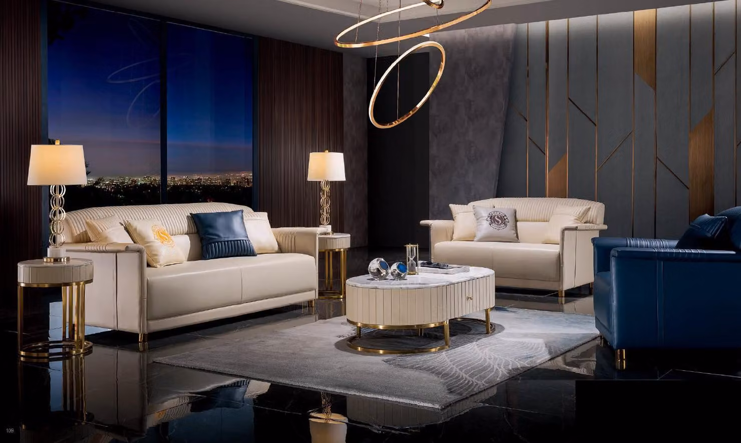 Wohnzimmer Set 6tlg. Set Couch Polster Garnitur 2x Beistelltisch Couchtisch Sofa