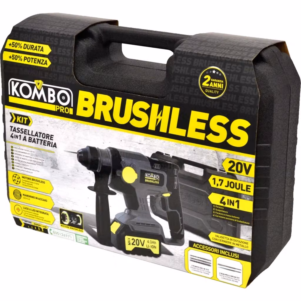 Tassellatore Brushless Professionale Kombo Nero con Batteria Ricaricabile – 2