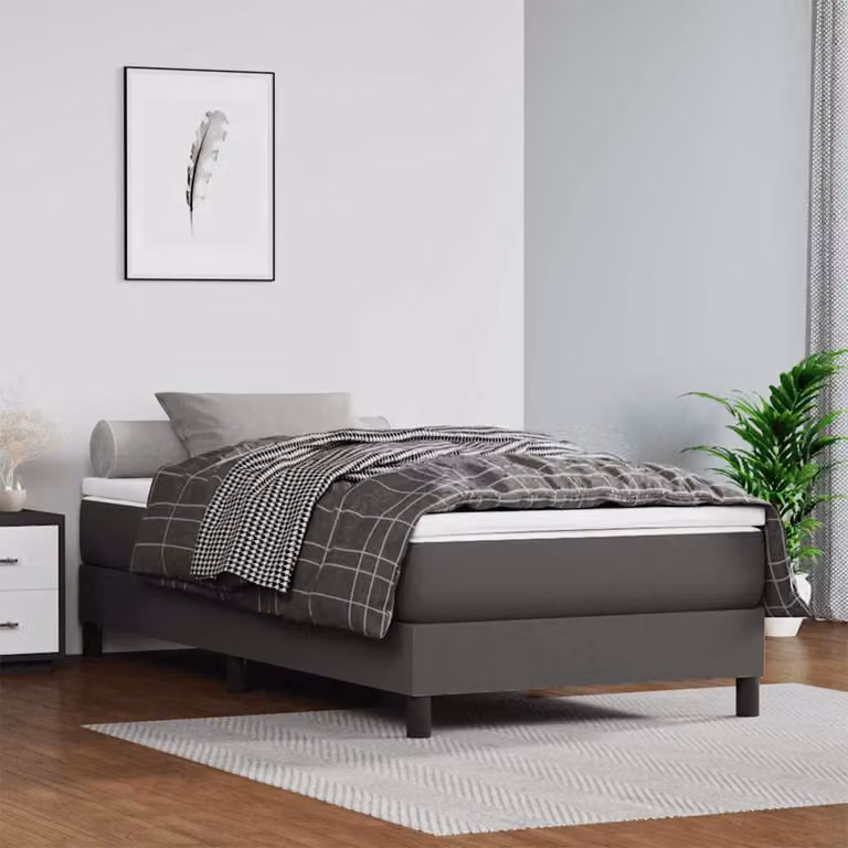 Materasso Ibrido vidaXL in Similpelle Grigio e Bianco L: 120 cm, P: 190 cm, H: 20 cm