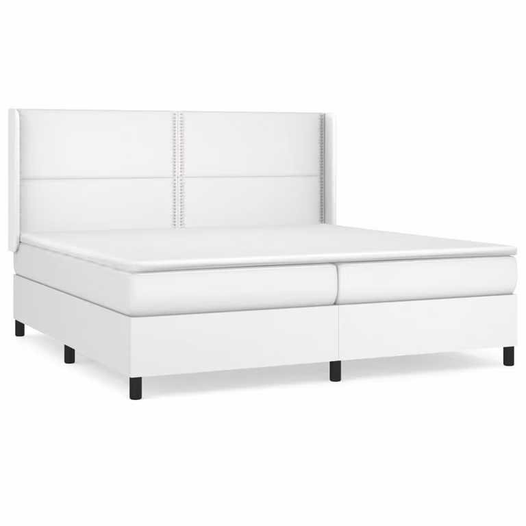 Giroletto a Molle con Materasso Bianco 200x200cm in Pelle finta