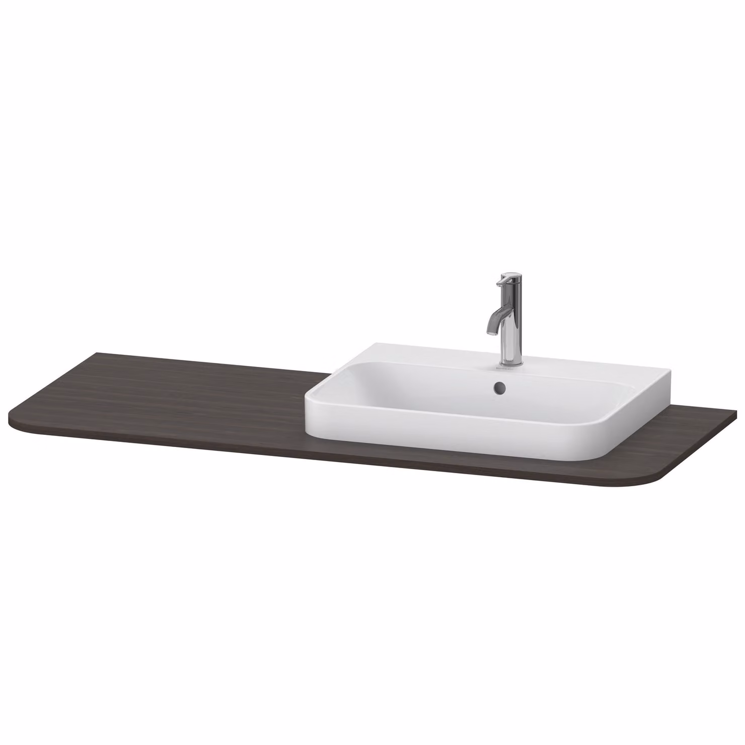Duravit Happy D.2 Plus Console 1300x550 mm, 1 découpe à droite, pour meuble sous-lavabo HP4942, HP4962, HP4972, HP031KR6969, HP031KR6969