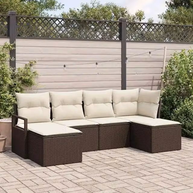 Set di divani 6 pz Marrone polyrattan 3346488