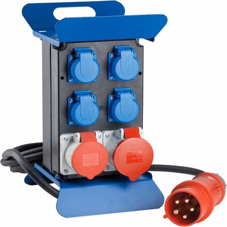as-Schwabe Distributore di corrente CEE portatile STECKY Spina CEE a Schuko & CEE IP44