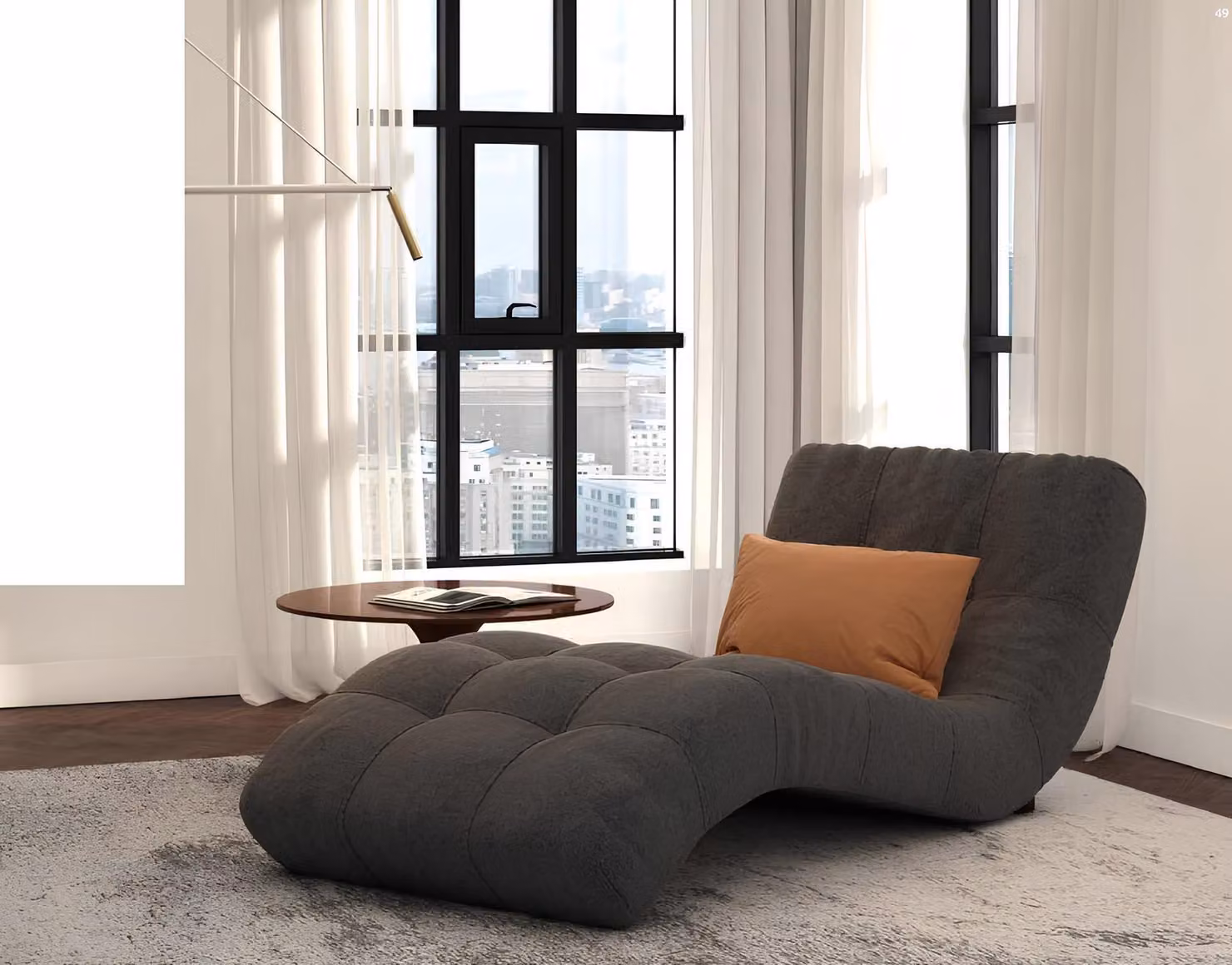 Chaiselounge Chesterfield Liege design Club Chaise Polster Stoff Couch Sofa