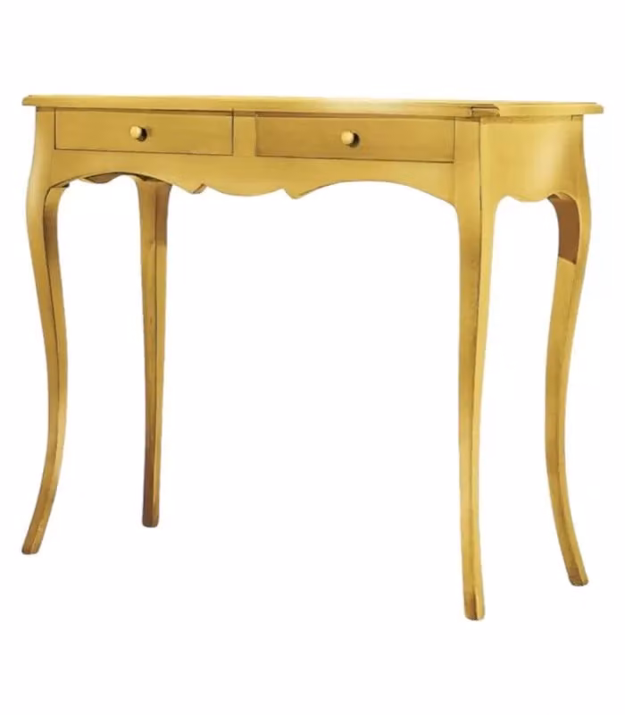 Consolle classica Mobili 2G in legno con 2 cassetti e finitura foglia oro L/P/H: 96 x 41 x 80 cm – 1