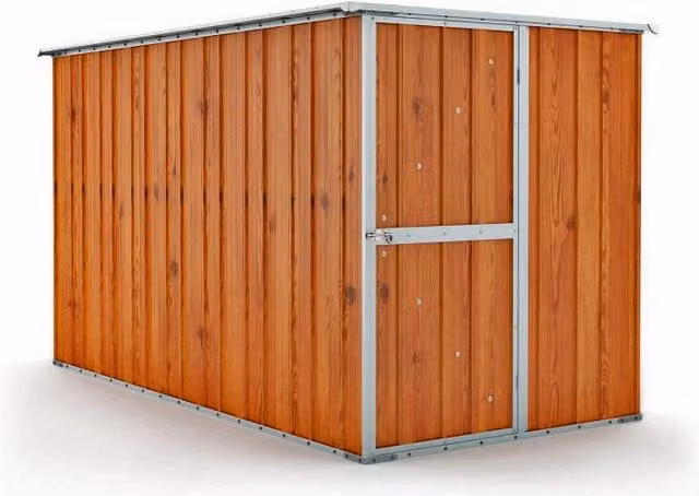 Casetta Box da Giardino in Lamiera di Acciaio Porta Utensili 175x307x182 cm Enaudi Legno