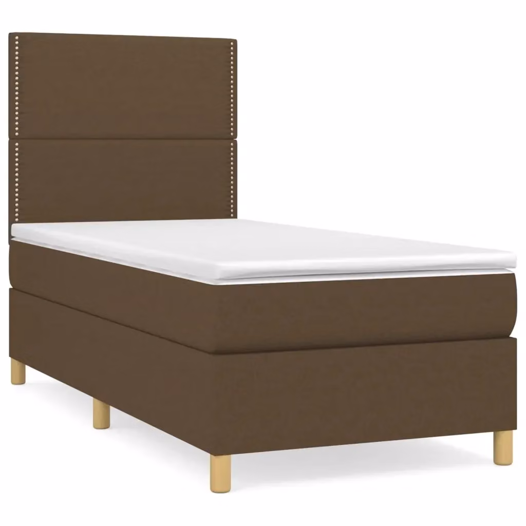 Letto Ibrido con Giroletto a Molle e Materasso vidaXL, Marrone e Bianco, L/P/H: 90 x 190 x 28 cm – 2