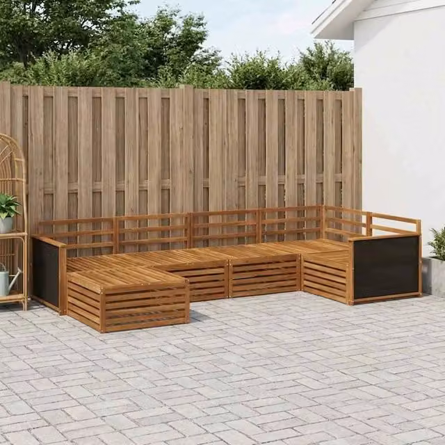 Set di divani da esterno 6 pz Naturale 3383552
