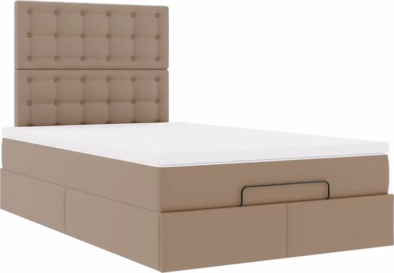 Struttura Letto Pouf con Materasso 120x190 cm Pelle finta