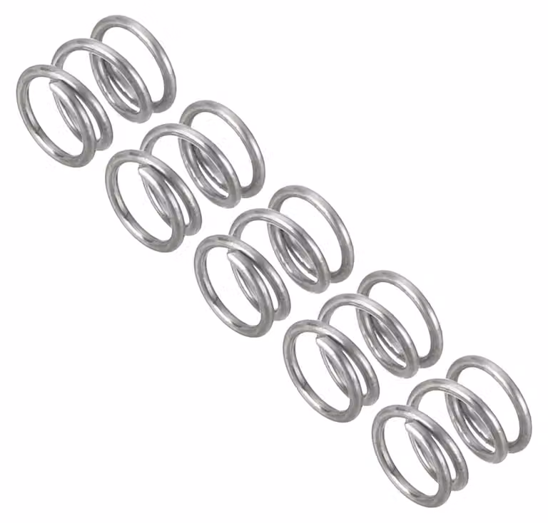 5 molle a compressione, acciaio inossidabile 304, 0,6x5x5 mm, colore argento