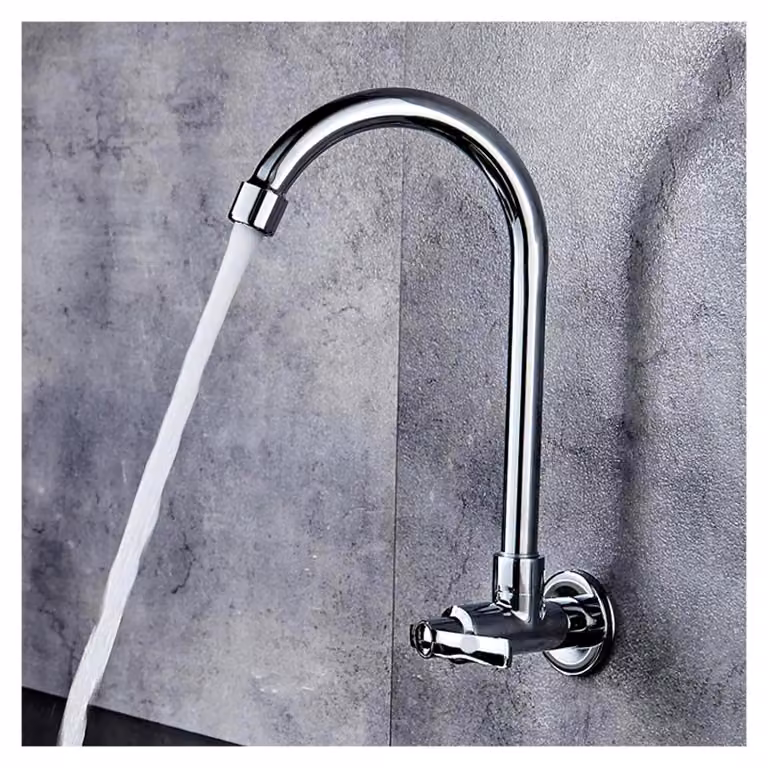 Rubinetto da cucina estensibile, rubinetto per acqua fredda da montare a parete con beccuccio girevole