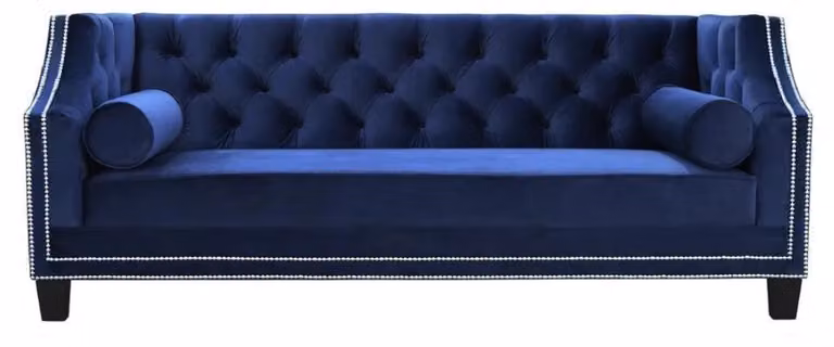 Blau Chesterfield Blauer 2 Sitzer Textil Stoff Kreative Möbel Sofa Modern Design