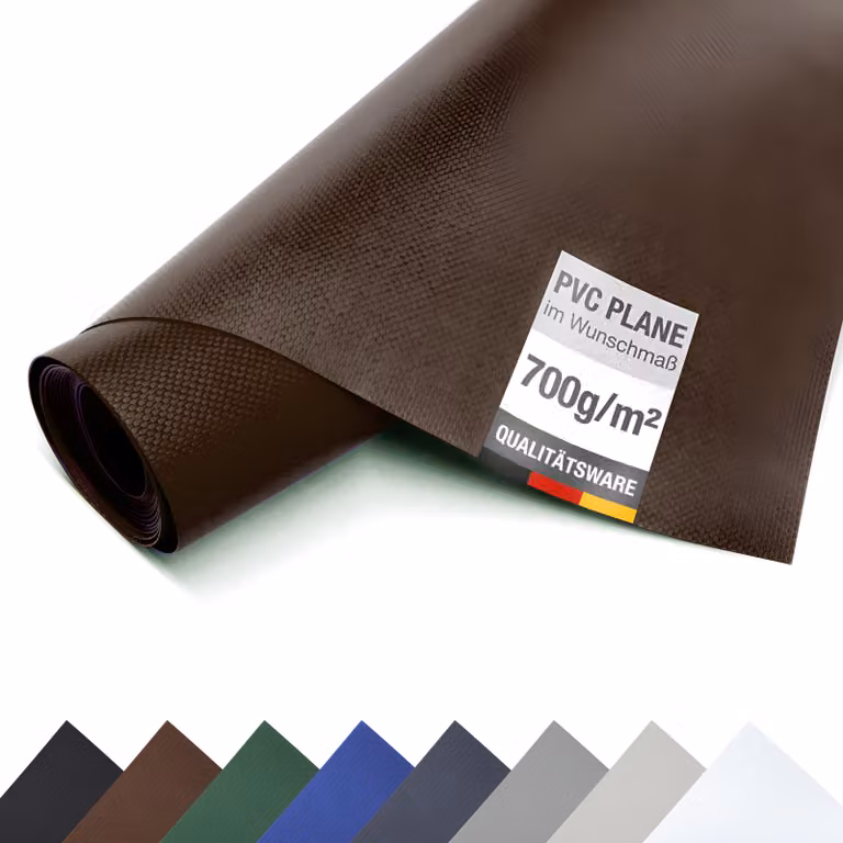 Telone in PVC per camion 700 g/m² al metro Telone Premium Bache opaco (marrone, 2,5m x 11m)