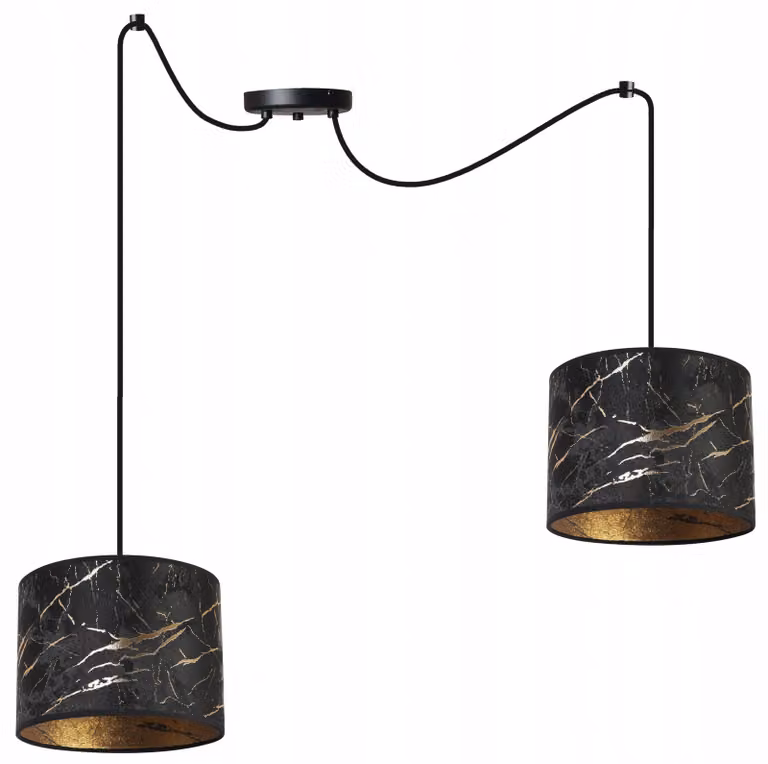 Lampada a sospensione Spider con motivo dorato – Lampada a sospensione moderna con paralume, lampada da soffitto per soggiorno e sala da pranzo