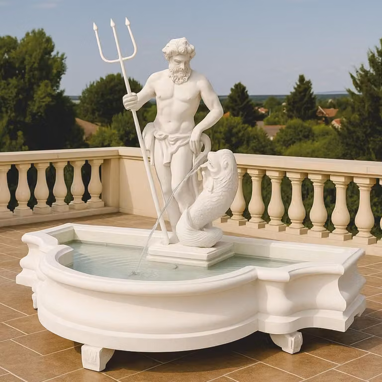 Casa Padrino Fontana Barocca Bianca 138 x 88 x H. 107 cm - Italy
