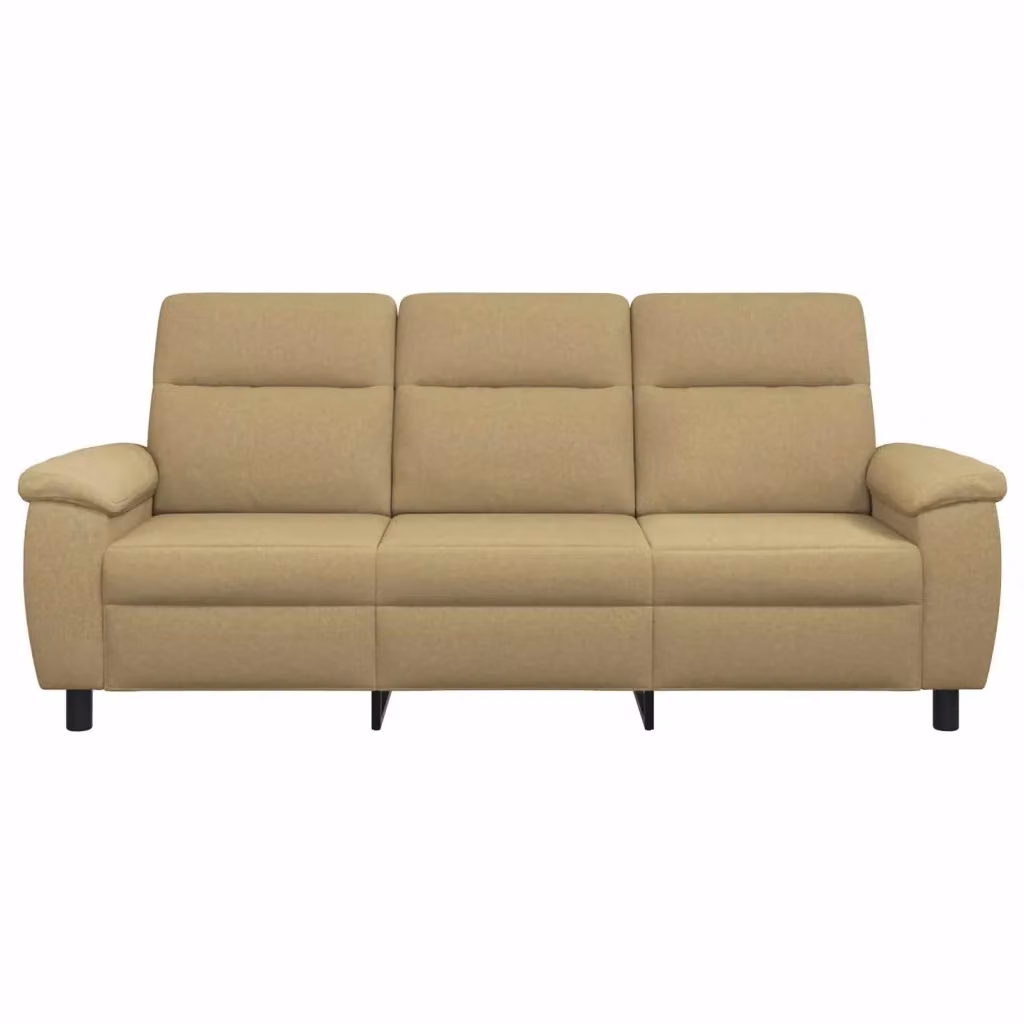 Divano moderno vidaXL in tessuto beige e marrone con struttura in metallo L: 214 cm, P: 90 cm, H: 95 cm – 2