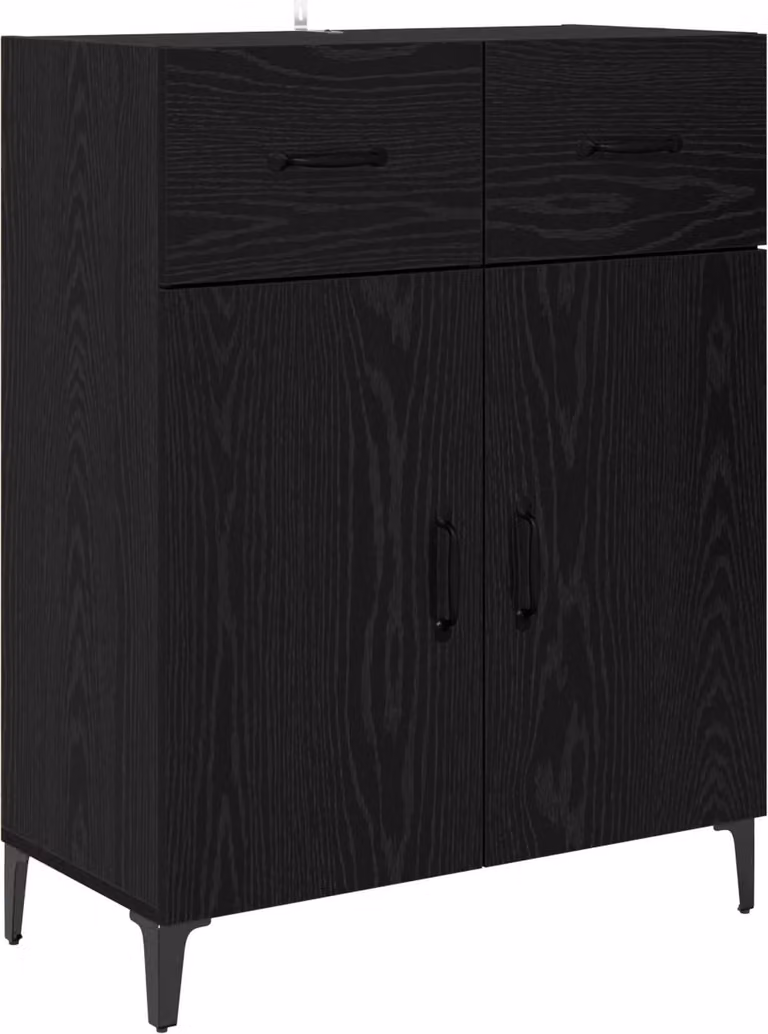 Credenza Rovere Nero 69,5 x 34 x 90 cm Legno multistrato