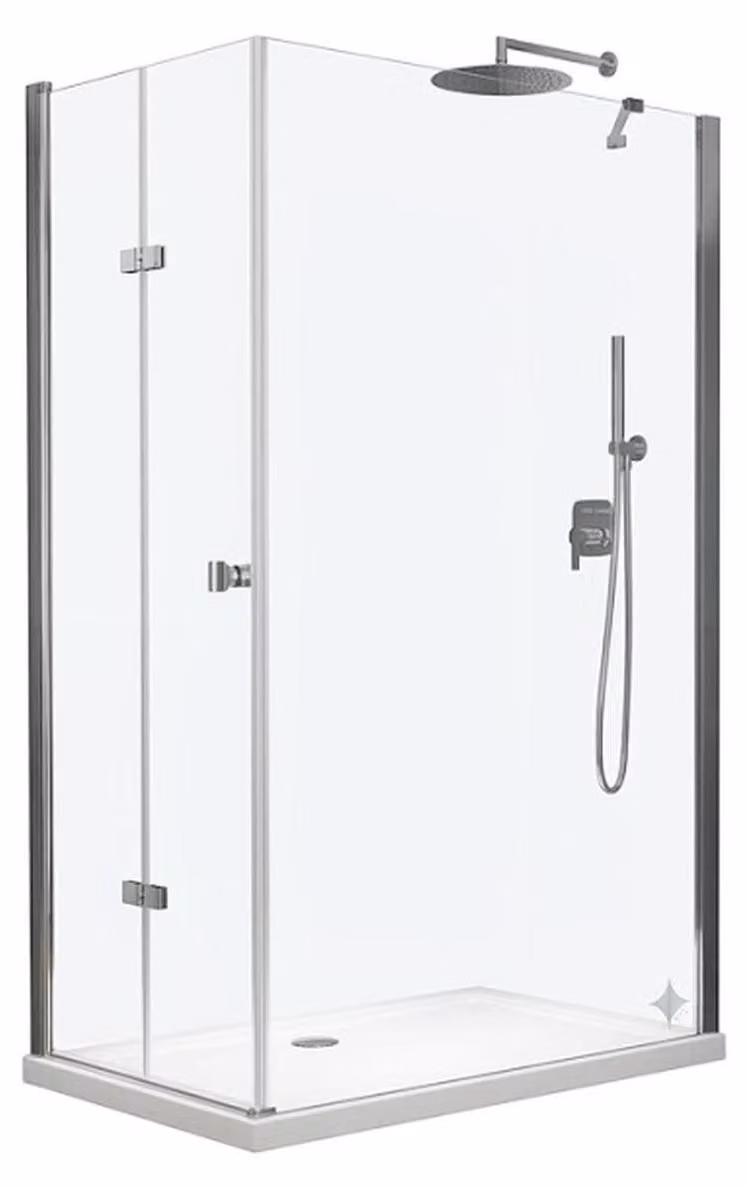 Glaswerk Westfalen - Cabina doccia angolare in vetro trasparente, dimensioni 100x90x195 cm