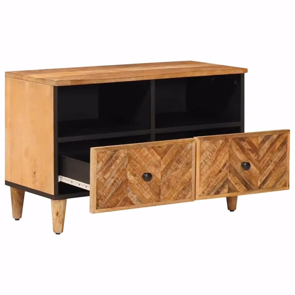 Armadio da soggiorno moderno vidaXL in legno di mango marrone con cassetto L: 70 cm, P: 33,5 cm, H: 46 cm – 2