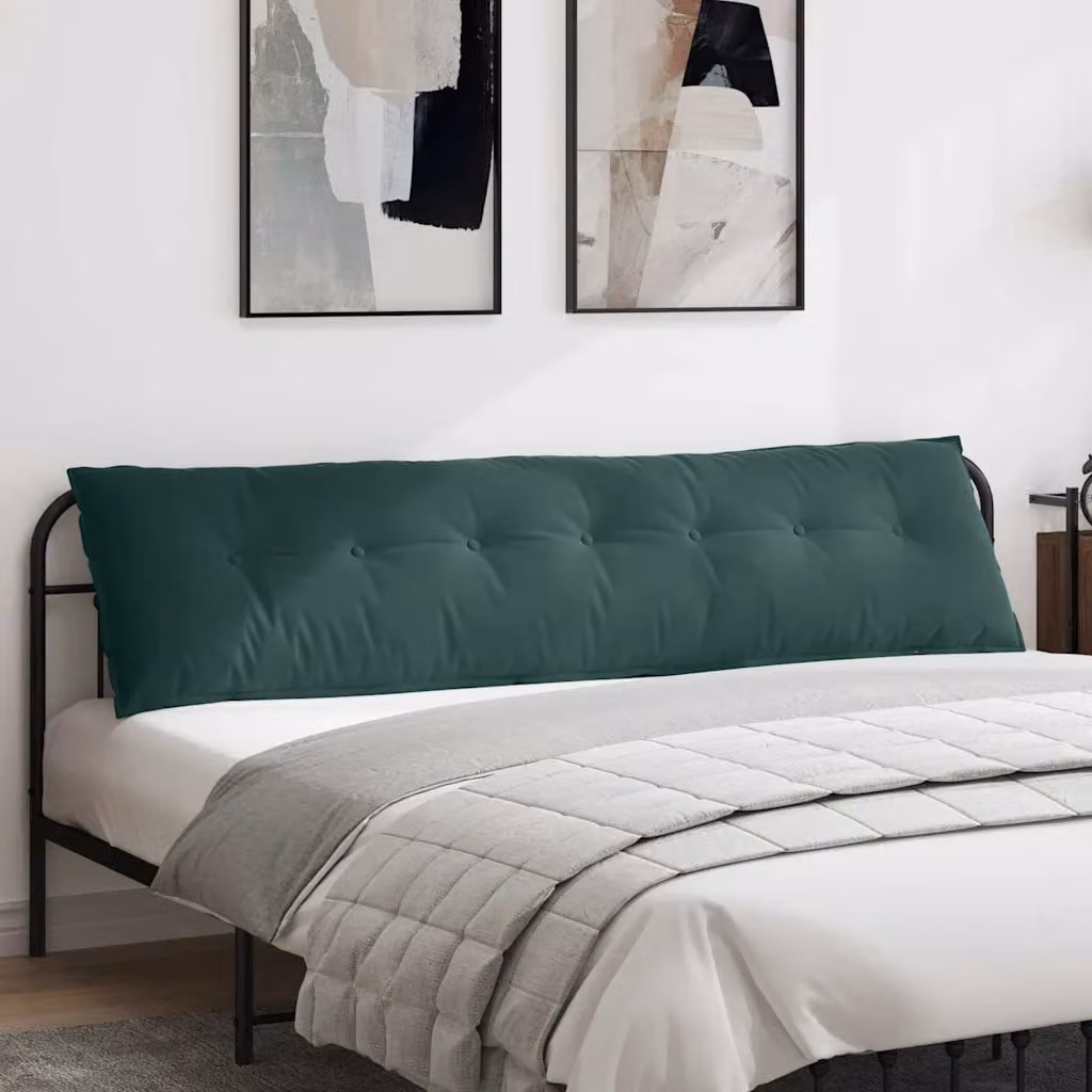 vidaXL Cuscino per Schiena Contornato in Velluto a Costine Verde, L 200 x P 50 cm