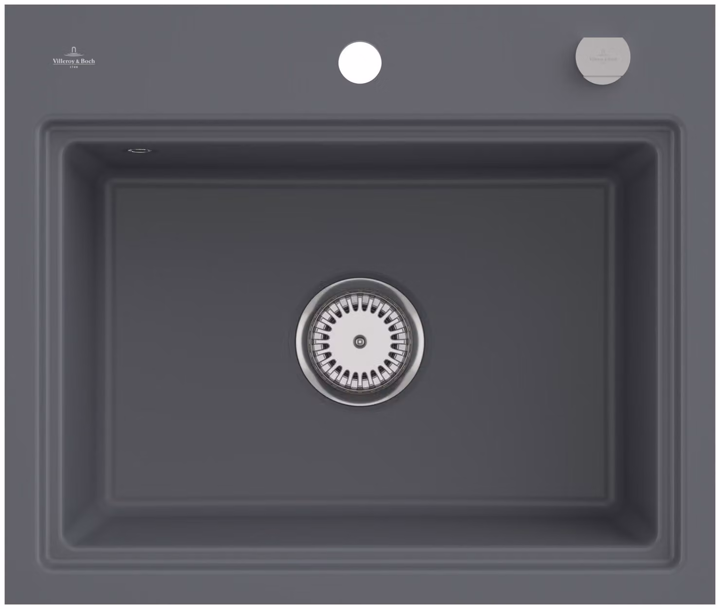 V&B lavello a filo Subway Style 60 S Flat re, con scarico, funzionamento manuale, grafite