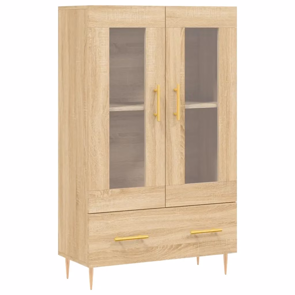 Credenza Buffet Moderna Design Mania in Legno e Vetro Marrone L: 69,5 cm, P: 31 cm, H: 115 cm – 2